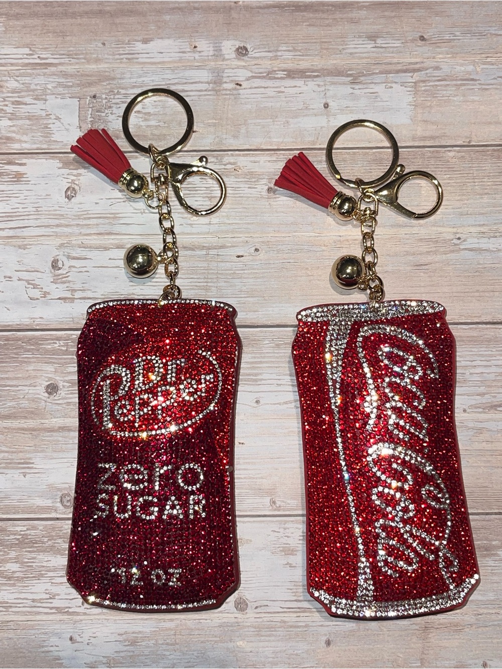 Choice of Large Soda - Puff Rhinestone Keychain Bag Charm